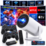 PROYECTOR GAMER PRO 4K SMART + GAME STICK + 2 MANDOS