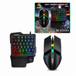 TECLADO GAMER YELANDAR DE UNA MANO PARA PC + MOUSE