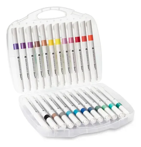 Set 24 Plumones Acrilicos Doble Punta