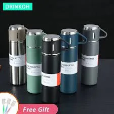 Set De Termo 500ML + 3 Vasos En Caja De Regalo