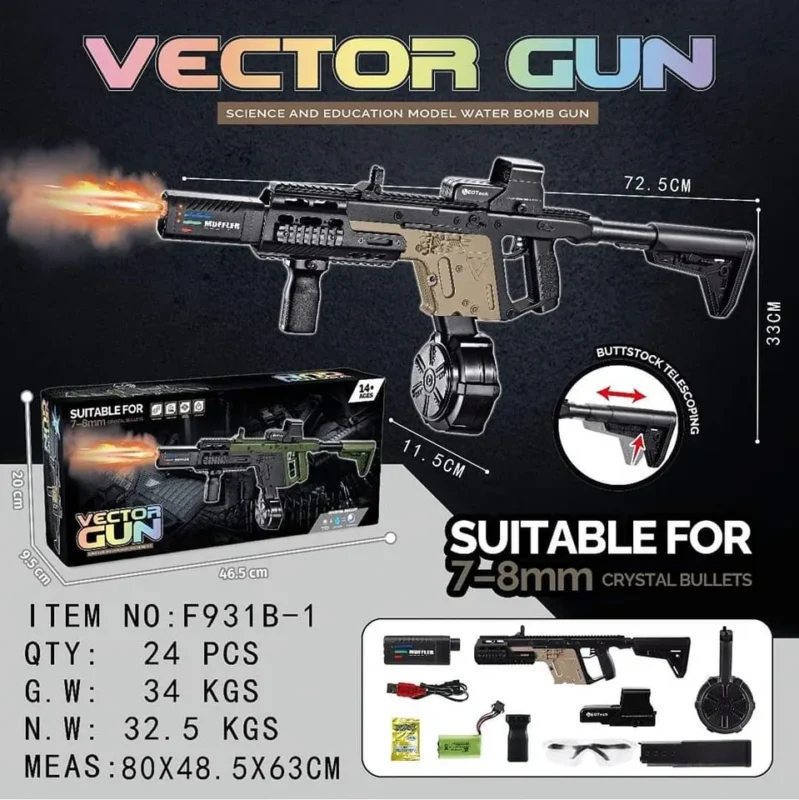 Vector Ultra PRO Hidrogel LED Rifle Juguete (automática Batería Recargable)