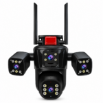CAMARA EXTERIOR 4 LENTES 4K CON SIRENA