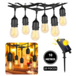 GUIRNALDA CON PANEL SOLAR / 10 METROS 20 FOCOS