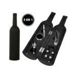 KIT ABRIDOR DE VINO 5 EN 1 / FORMA DE BOTELLA