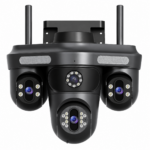CAMARA EXTERIOR 4L / 3 CAMARAS & 1 LED CON SIRENA