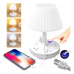 LAMPARA FUTURE CON PUERTOS USB TIPO C & ENCHUFES
