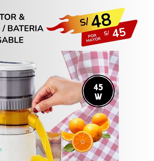 EXTRACTOR & EXPRIMIDOR / BATERIA RECARGABLE EXTRACTOR & EXPRIMIDOR / BATERIA RECARGABLE - Imagen 1
