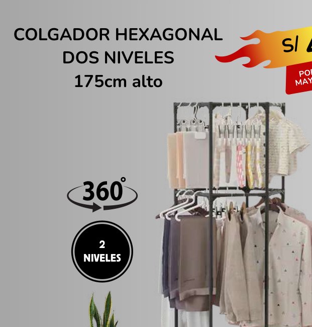 COLGADOR HEXAGONAL DOS NIVELES COLGADOR HEXAGONAL DOS NIVELES - Imagen 1