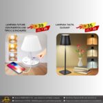 LAMPARA FUTURE CON PUERTOS USB TIPO C & ENCHUFES