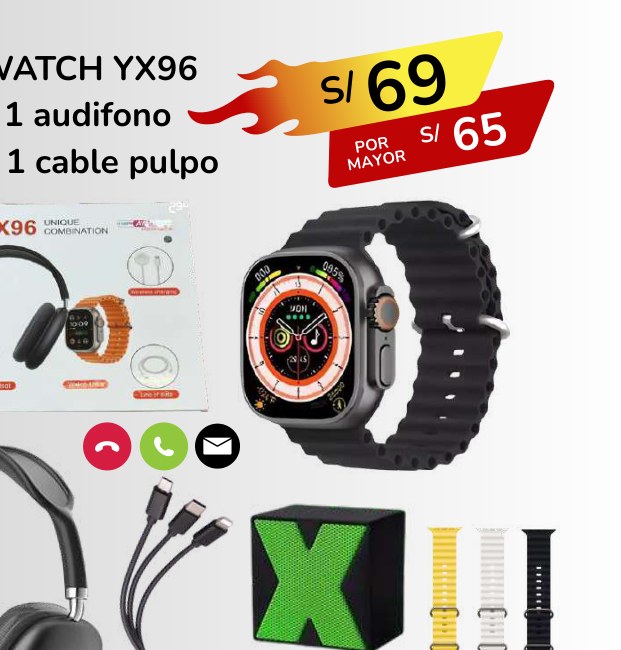 KIT SMARTWATCH YX96 KIT SMARTWATCH YX96 - Imagen 1