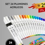 SET 24 PLUMONES ACRILICOS
